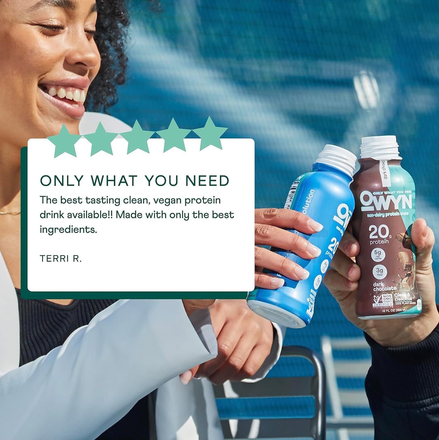 OWYN Only What You Need Dark Chocolate Flavored Protein Shake, 20g Protein, 4g Sugar, 3g Fiber, Dairy Free, Plant Based Protein Drink 12 Count
