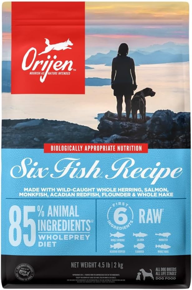 ORIJEN Grain Free WHOLEPREY Dry Dog Food Original Recipe 4.5lb. Bag | WHOLEPREY Ingredients, Grain Free, Made in the USA, Skin & Coat, Global Quality Ingredients