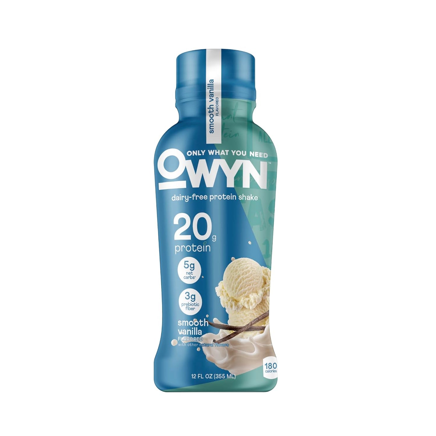 OWYN Only What You Need Dark Chocolate Flavored Protein Shake, 20g Protein, 4g Sugar, 3g Fiber, Dairy Free, Plant Based Protein Drink 12 Count