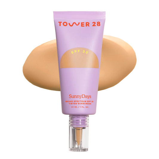Tower 28 SunnyDays SPF 30 Tinted Moisturizer - 2-in-1 Buildable Coverage Foundation + Mineral Sunscreen for Face - Zinc Oxide, Aloe & Prickly Pear for Sensitive Skin - 20 Light/Golden Neutral (1 oz)