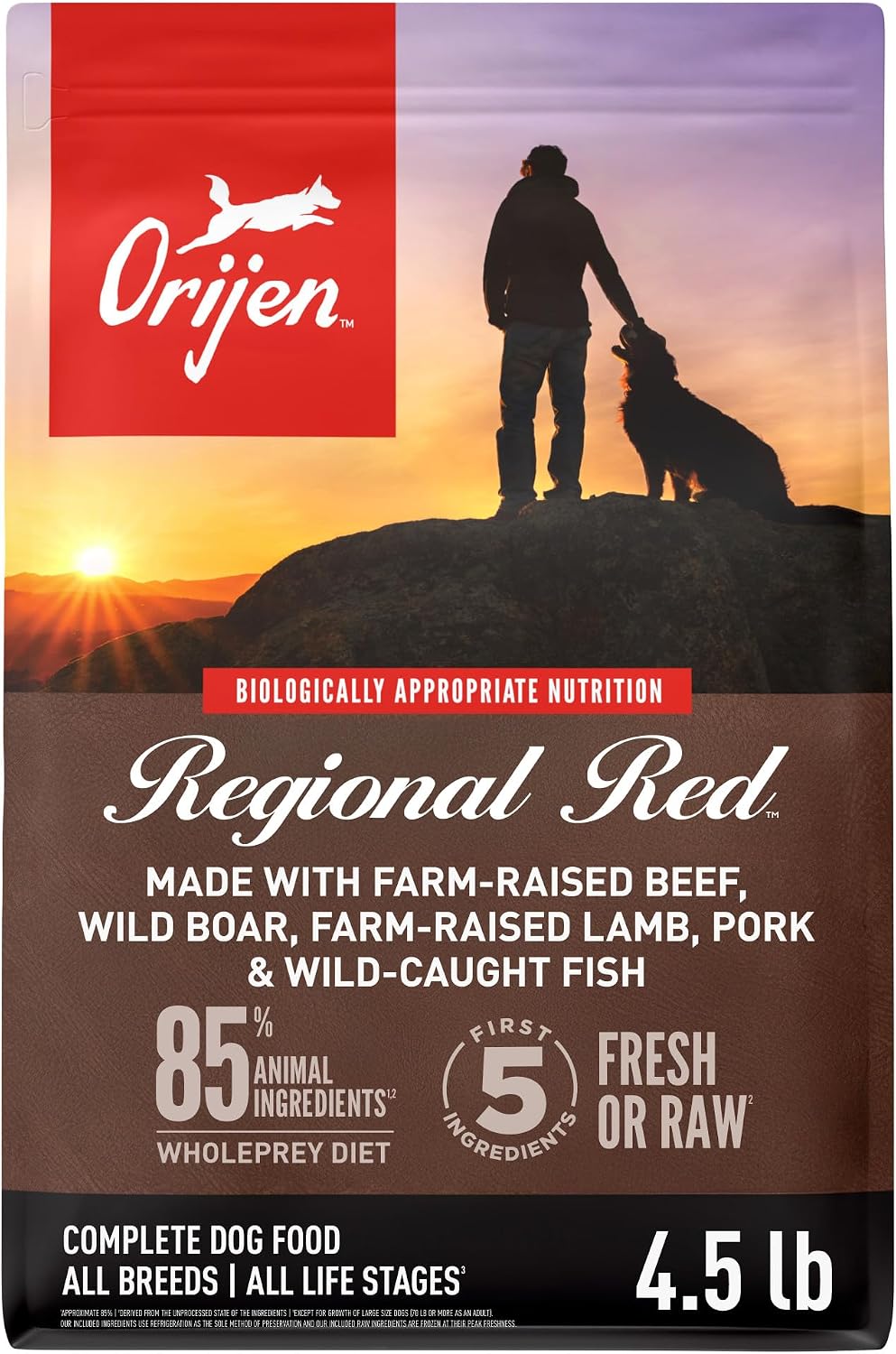 ORIJEN Grain Free WHOLEPREY Dry Dog Food Original Recipe 4.5lb. Bag | WHOLEPREY Ingredients, Grain Free, Made in the USA, Skin & Coat, Global Quality Ingredients