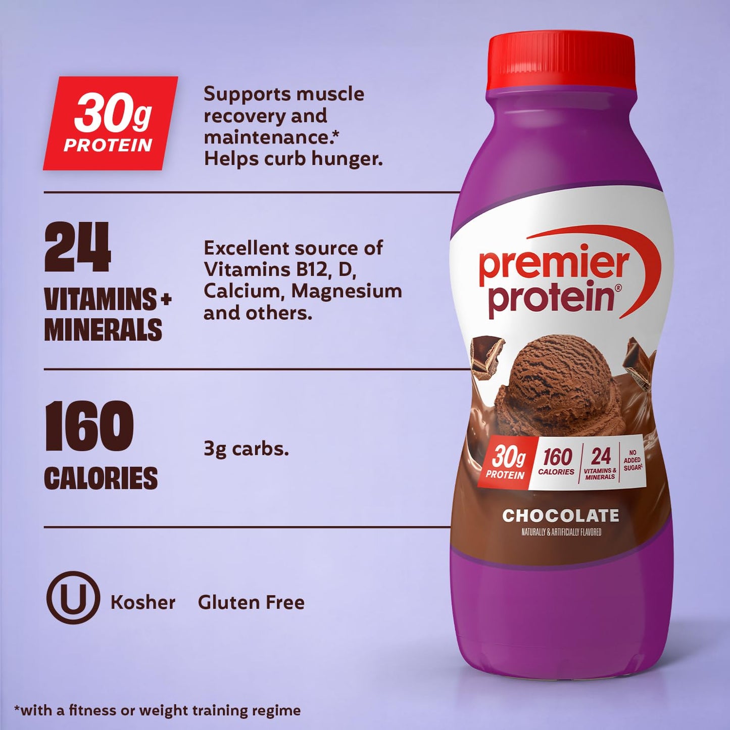 Premier Protein Shake, Chocolate, 30g High Protein, 12 Pack