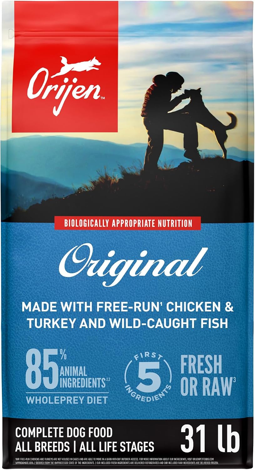ORIJEN Grain Free WHOLEPREY Dry Dog Food Original Recipe 4.5lb. Bag | WHOLEPREY Ingredients, Grain Free, Made in the USA, Skin & Coat, Global Quality Ingredients