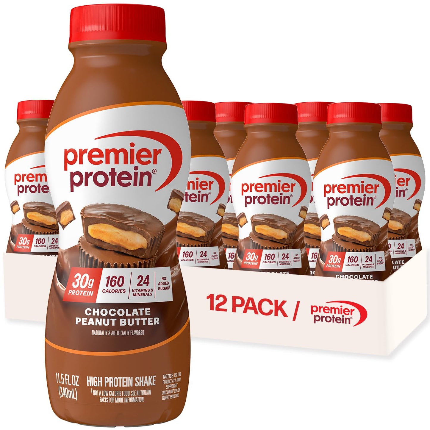 Premier Protein Shake, Chocolate, 30g High Protein, 12 Pack