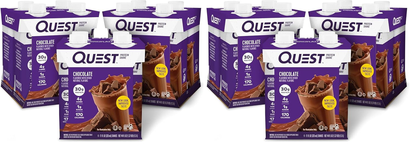 Quest Nutrition Ready to Drink Salted Caramel Protein Shake, 30g Protein, 3g Net Carbs, Gluten Free, Keto Friendly, 11 fl.oz 4 Count(Pack of 3)
