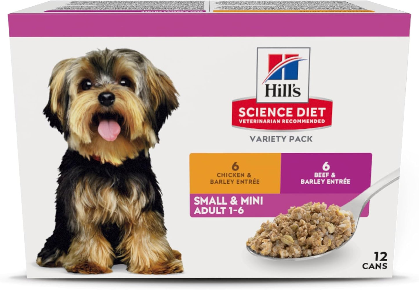 Hill's Science Diet Adult 1-6 Small & Mini Wet Dog Food Variety Pack | #1 Veterinarian Recommended, Chicken & Vegetables, Beef & Vegetables, 3.5 oz. Trays, 12-Pack