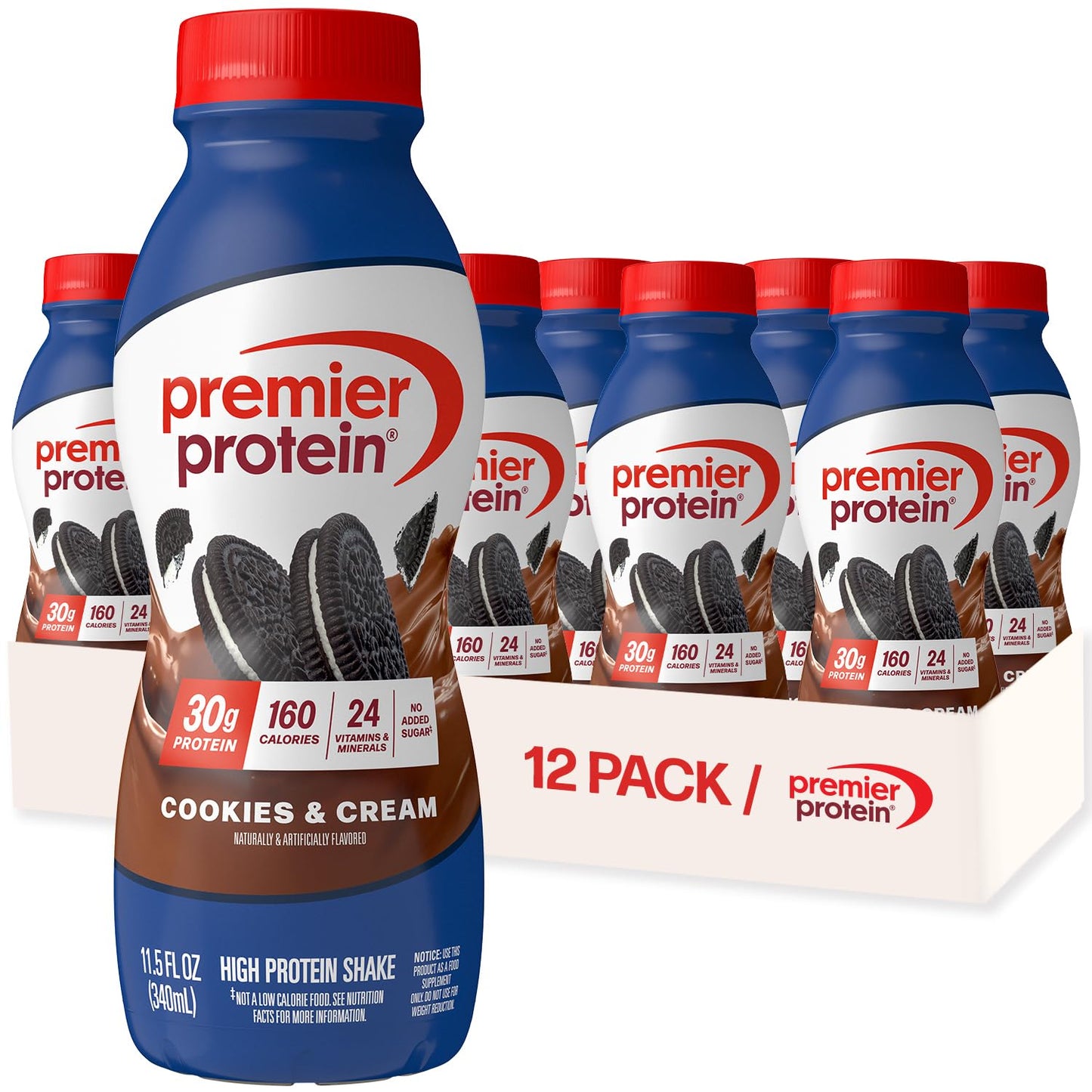Premier Protein Shake, Chocolate, 30g High Protein, 12 Pack