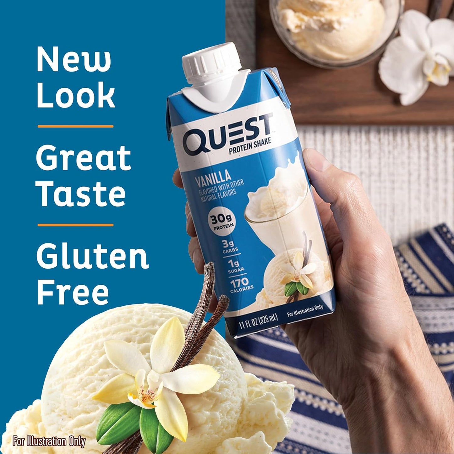 Quest Nutrition Ready to Drink Salted Caramel Protein Shake, 30g Protein, 3g Net Carbs, Gluten Free, Keto Friendly, 11 fl.oz 4 Count(Pack of 3)