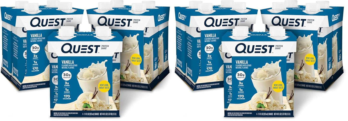 Quest Nutrition Ready to Drink Salted Caramel Protein Shake, 30g Protein, 3g Net Carbs, Gluten Free, Keto Friendly, 11 fl.oz 4 Count(Pack of 3)