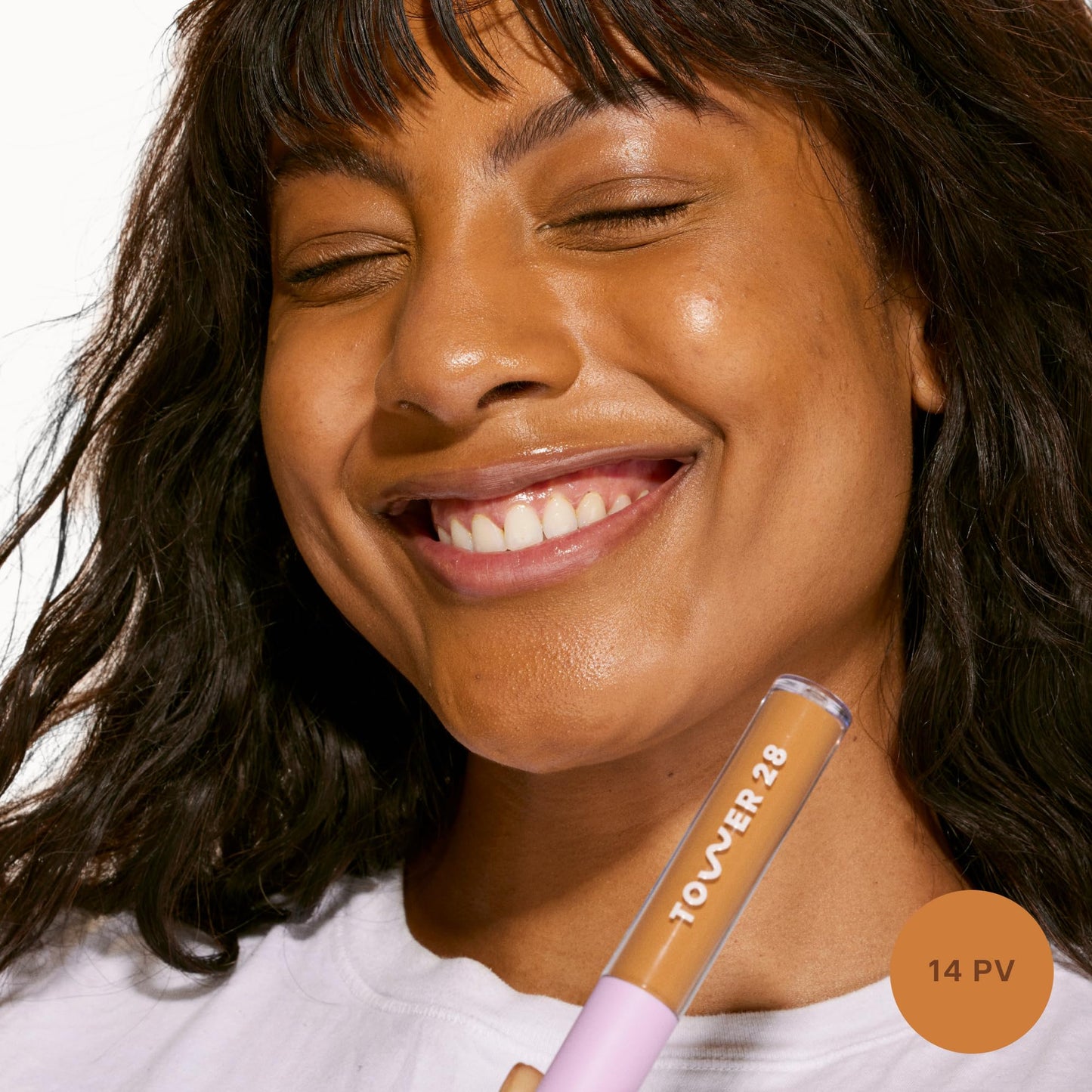Tower 28 Swipe Serum Concealer - Hydrating Medium-Full Coverage Concealer + Under Eye Brightener - Skin Care Infused Makeup with Hyaluronic Acid + Soothing Centella - 14 Tan/Warm Olive (0.22 oz)