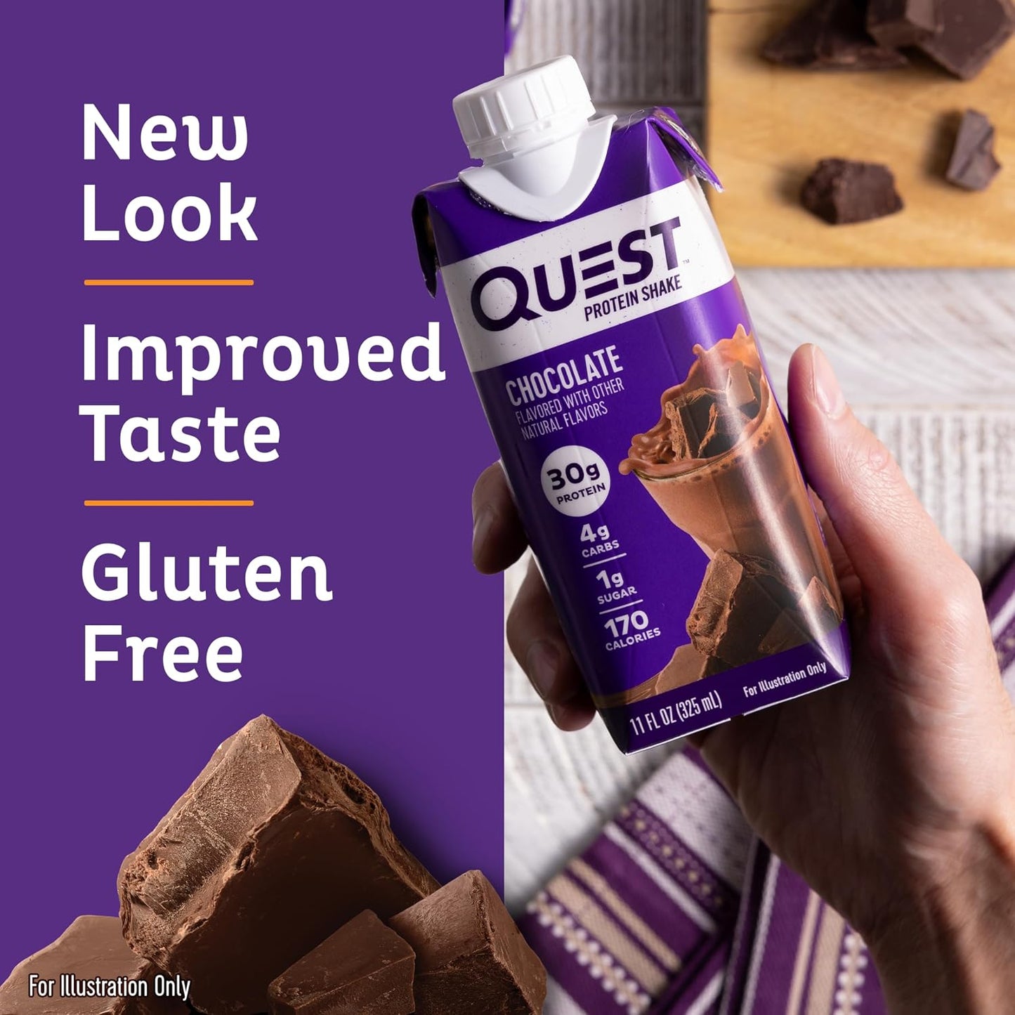 Quest Nutrition Ready to Drink Salted Caramel Protein Shake, 30g Protein, 3g Net Carbs, Gluten Free, Keto Friendly, 11 fl.oz 4 Count(Pack of 3)