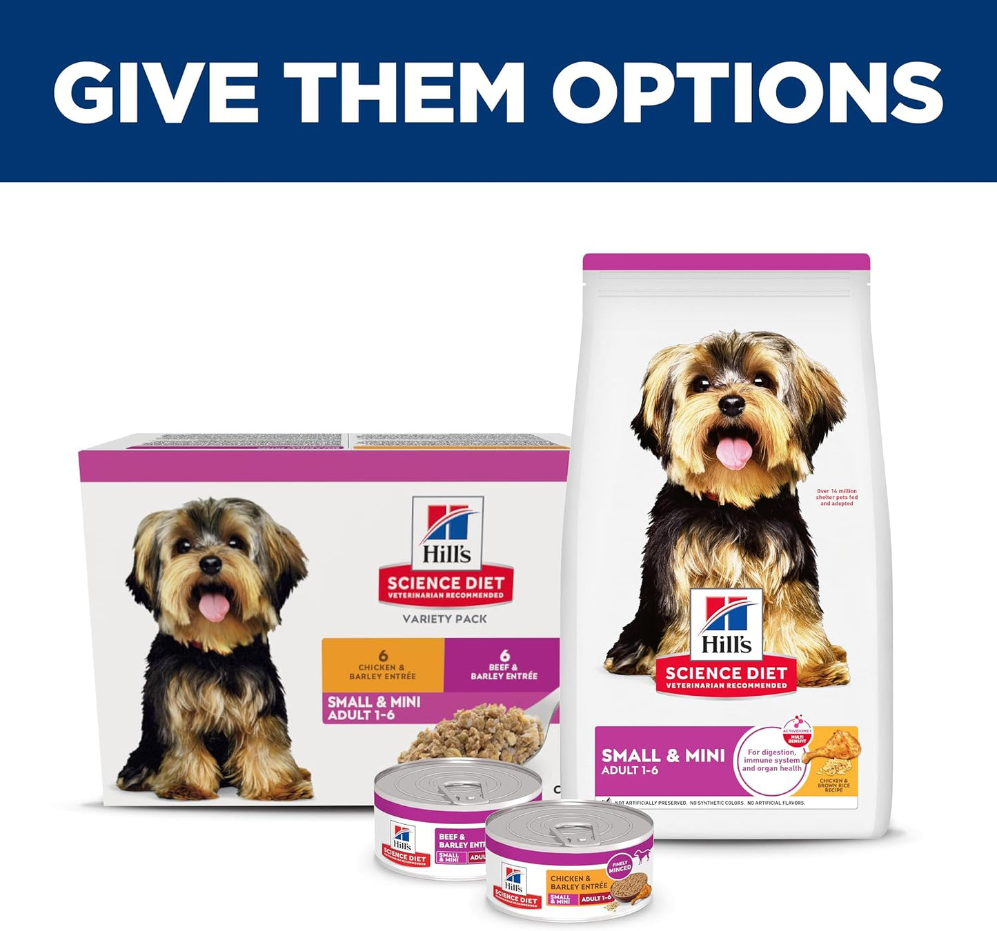 Hill's Science Diet Adult 1-6 Small & Mini Wet Dog Food Variety Pack | #1 Veterinarian Recommended, Chicken & Vegetables, Beef & Vegetables, 3.5 oz. Trays, 12-Pack