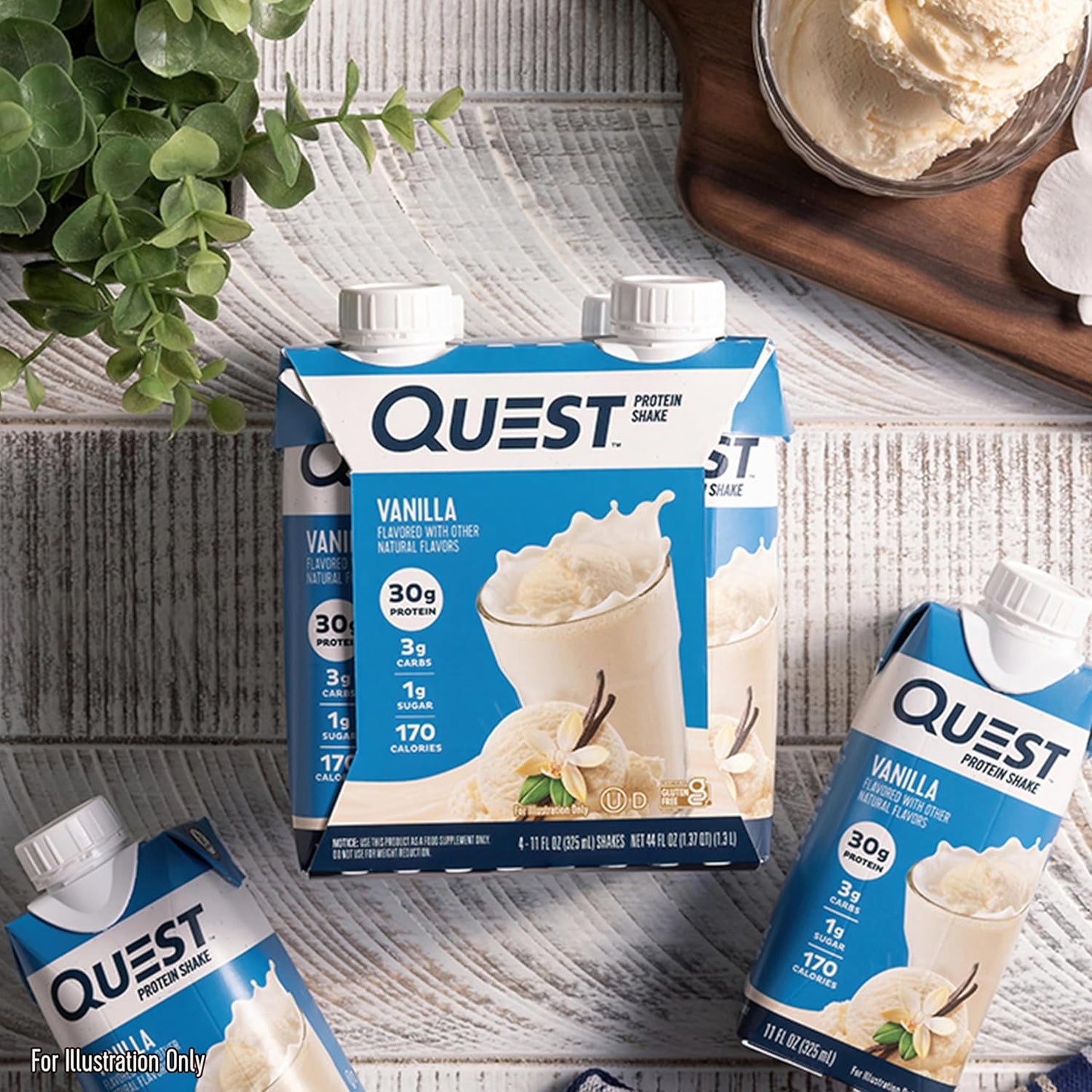 Quest Nutrition Ready to Drink Salted Caramel Protein Shake, 30g Protein, 3g Net Carbs, Gluten Free, Keto Friendly, 11 fl.oz 4 Count(Pack of 3)